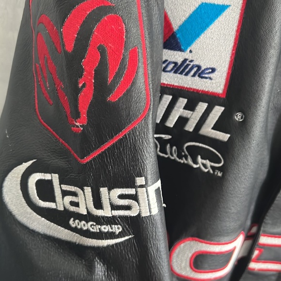 Jeff Hamilton -Bill Elliott NASCAR Winston Cup Series Dodge Leather Jacket - Picture 6 of 11